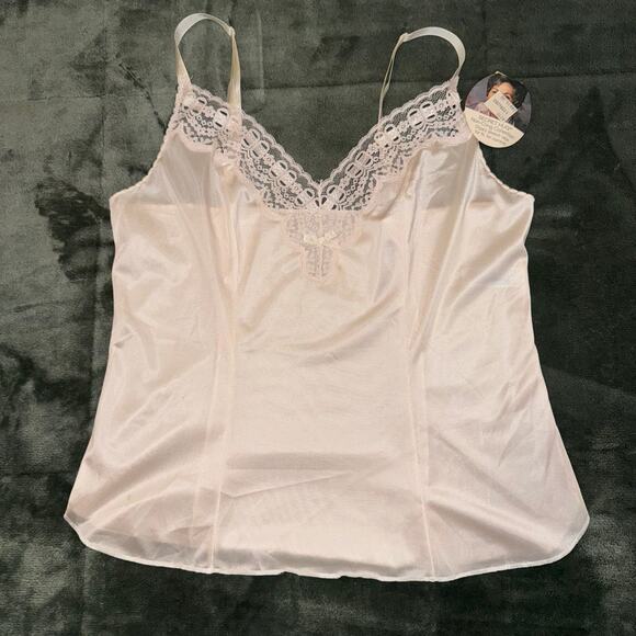 Vintage 1960s Olga Pale Blush Lace Satin Cami Deadstock NWT Women's 34 / Small - Picture 4 of 9